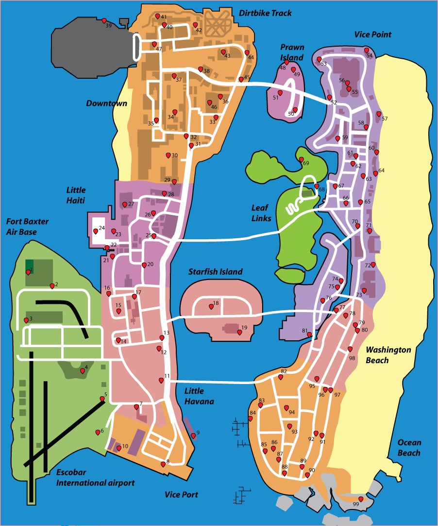 Карта grand theft auto vice city
